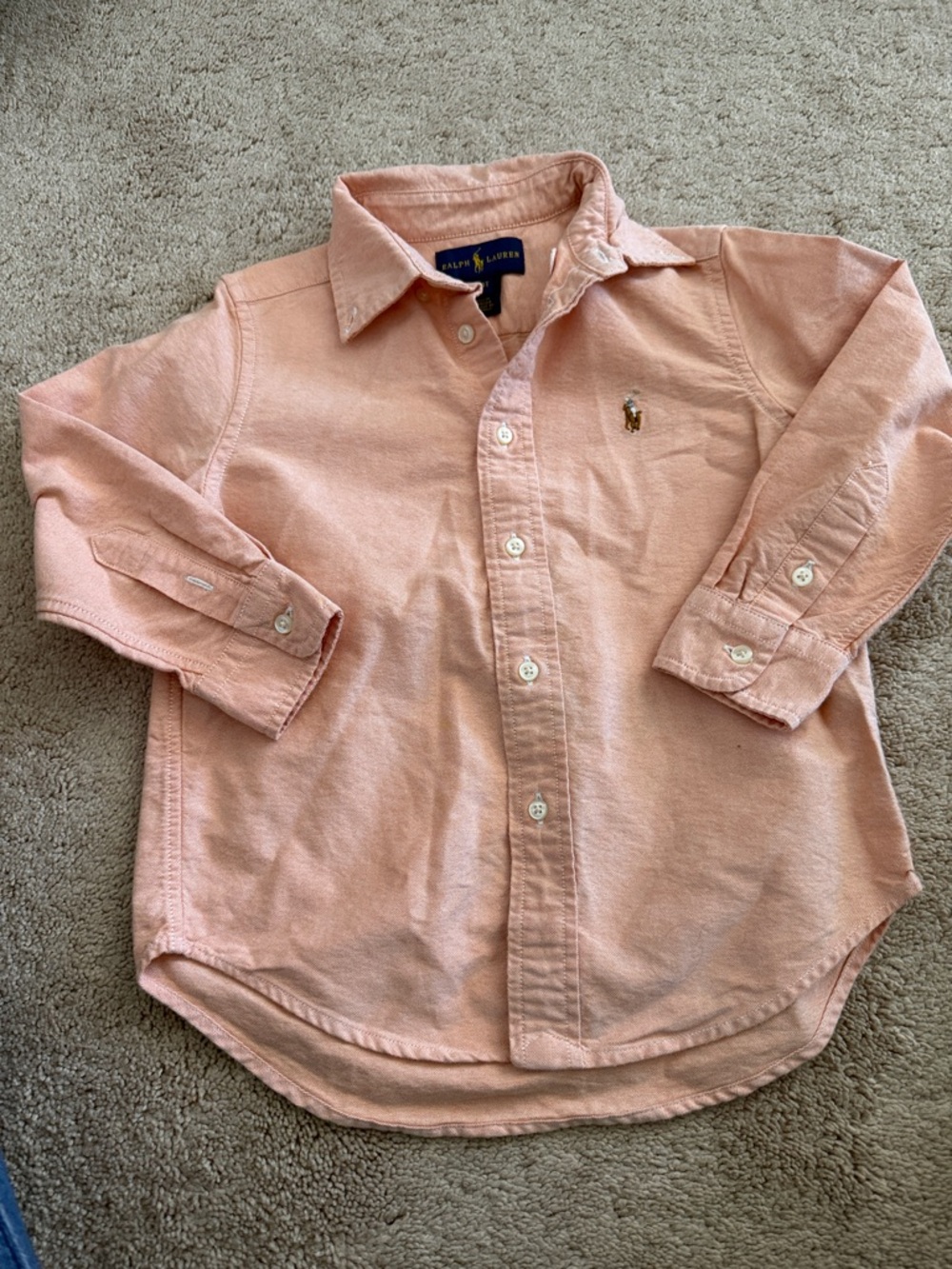 Ralph Lauren Peach Button-Down Shirt for Kids